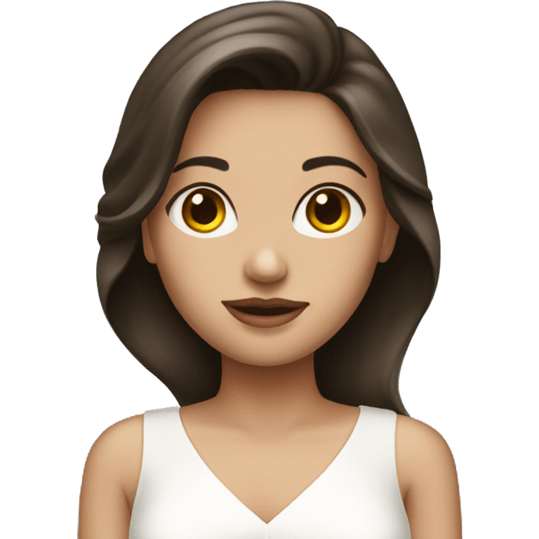 White dress brunette emoji