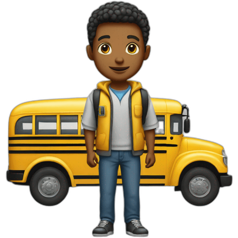 school bus boy emoji