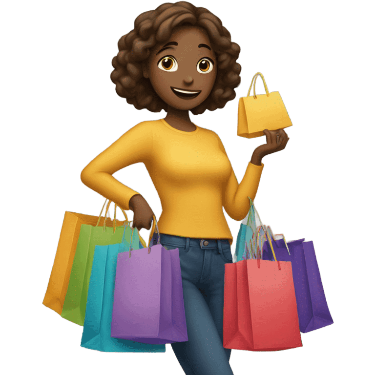 Girl holding shopping bags emoji