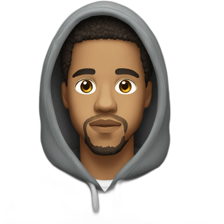 J cole in a grey hoodie emoji