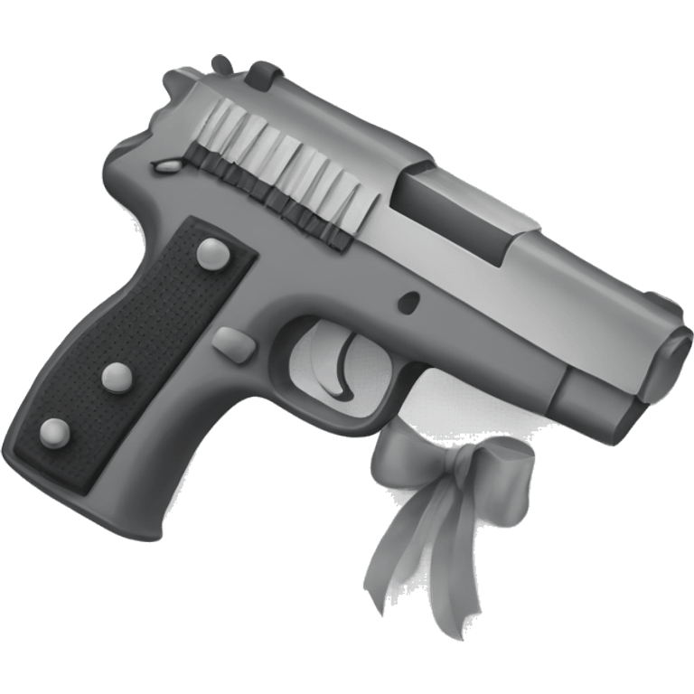 grey pistol with a grey ribbon emoji