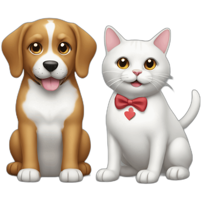 dog and cat playing cards emoji