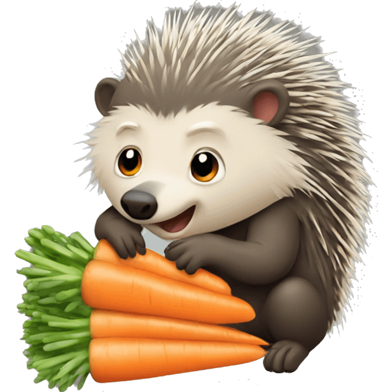 Porcupine eating a carrot  emoji