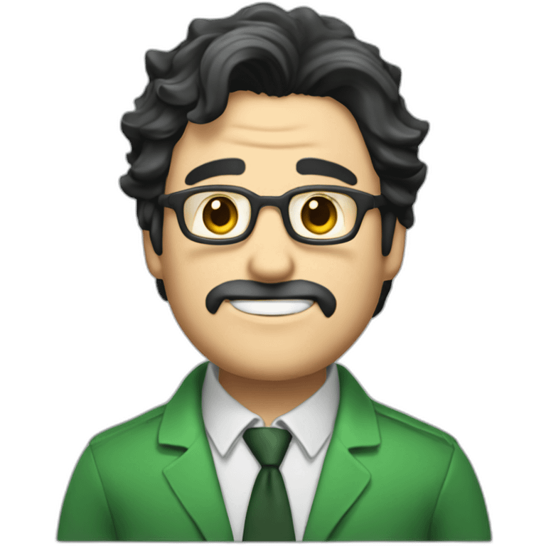 green bruce banner with black beard and a smile emoji