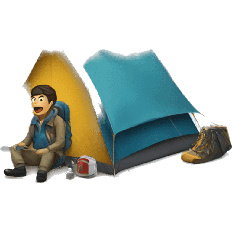 camping in snow mountain emoji