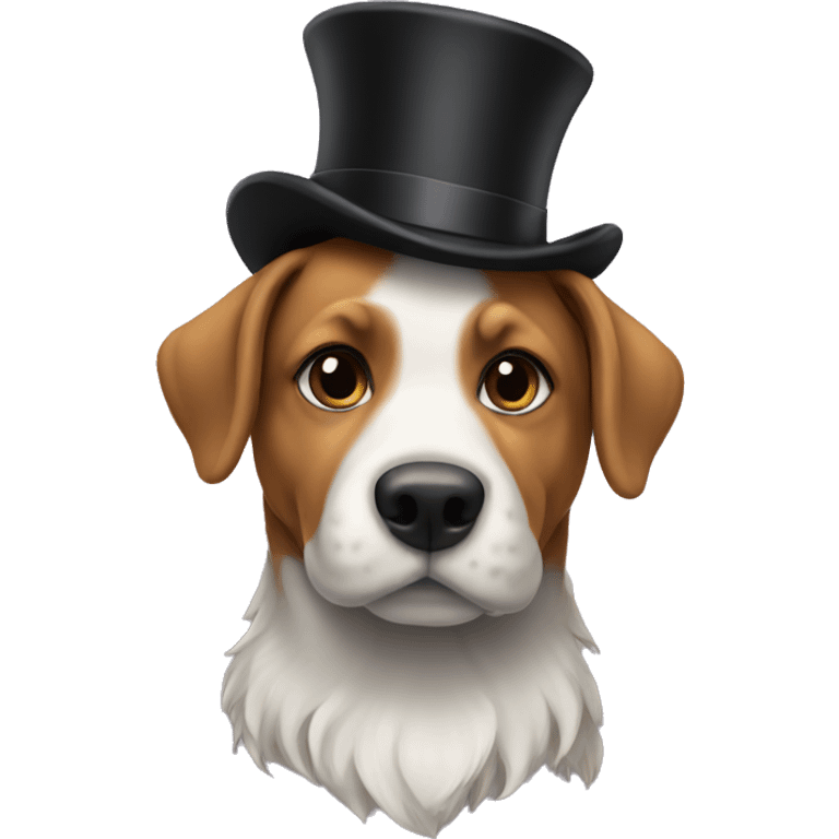 Dog wearing a top hat emoji