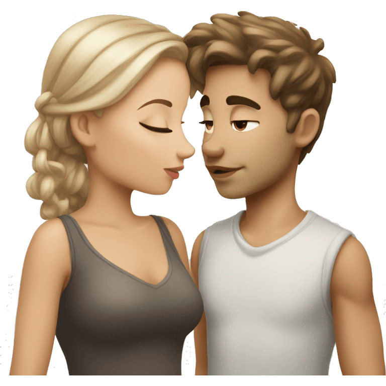 kissing boy and girl white skin  emoji