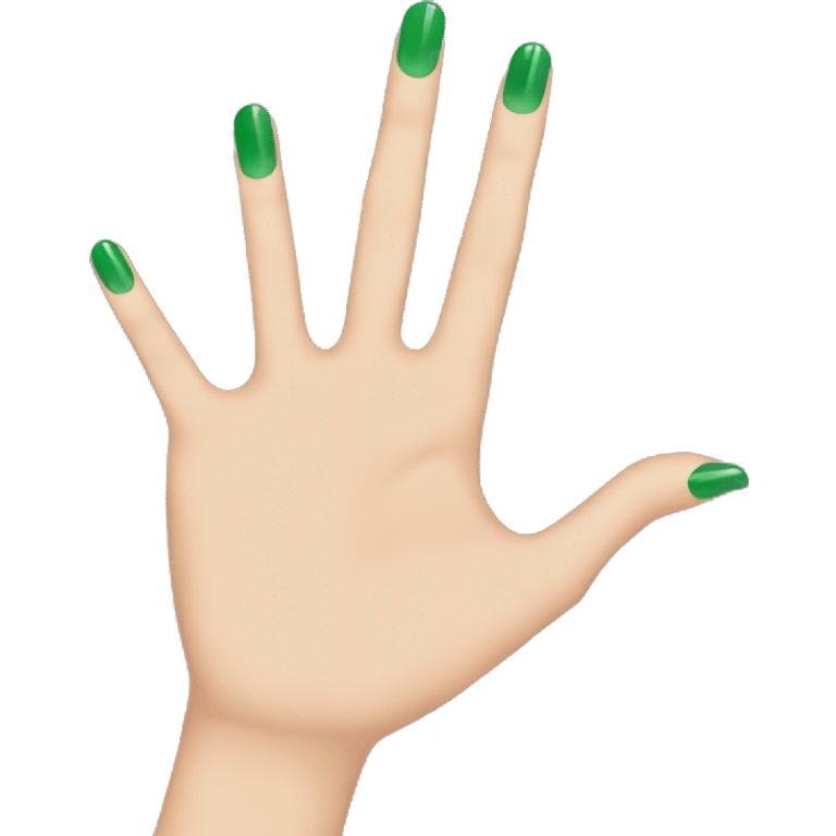 hand with green nails emoji