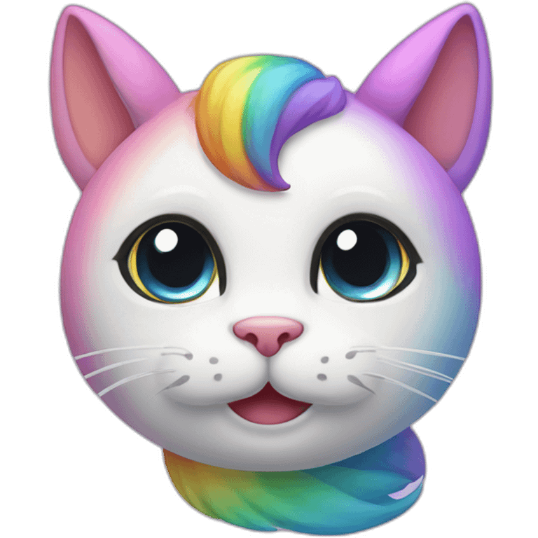 cute rainbow unicorn cat face emoji