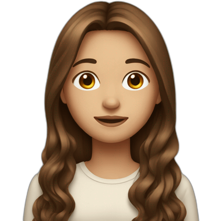 girl with long brown hair emoji