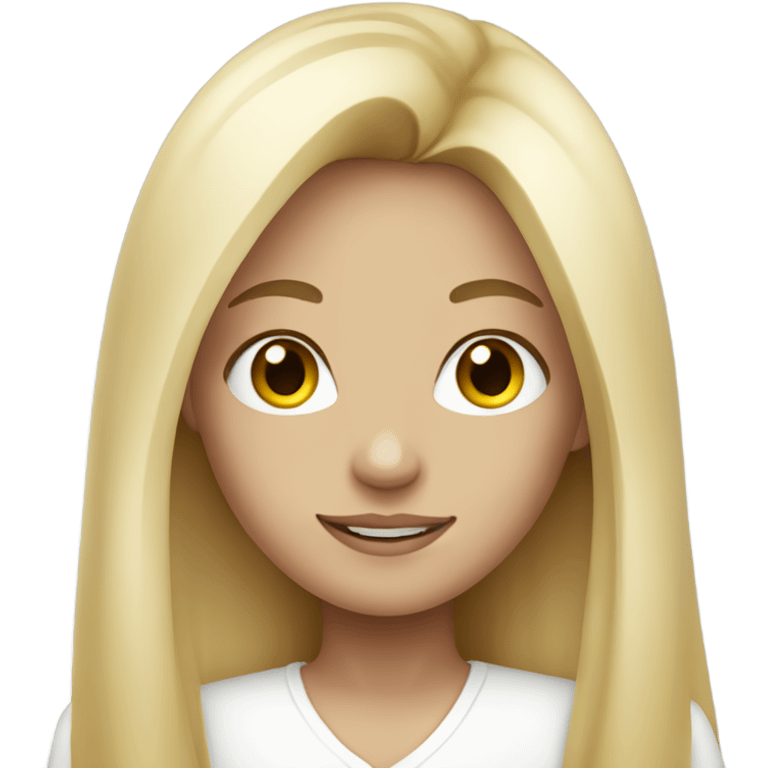 blonde girl with long hair in white clothes  emoji