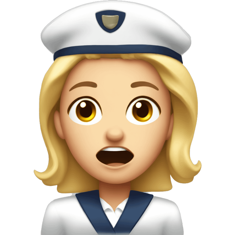 frightened stewardess emoji