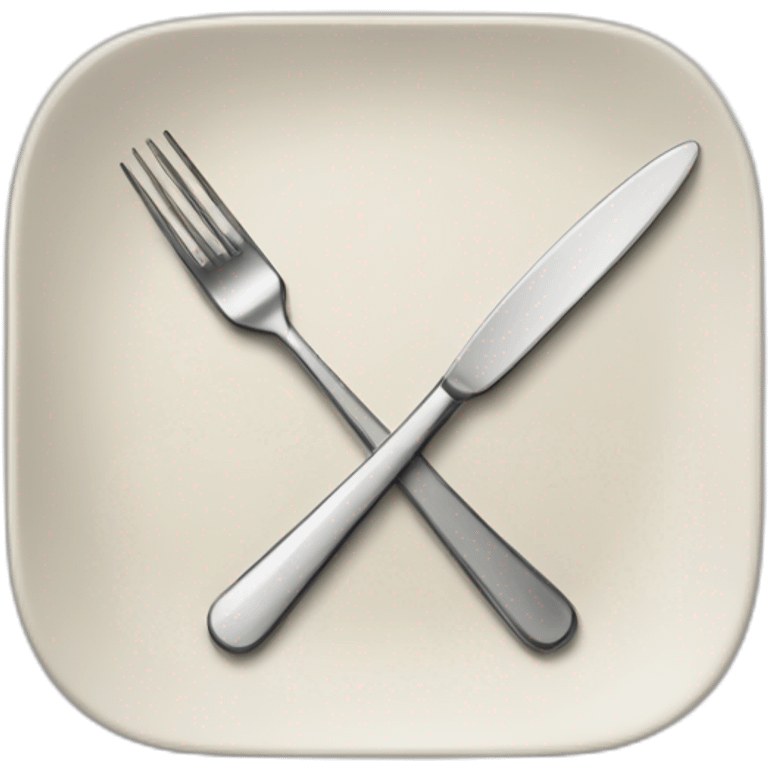 knife and fork on a plate emoji