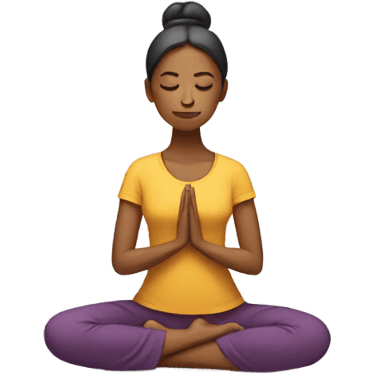 mujer meditando emoji