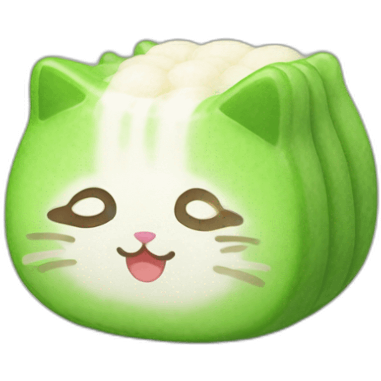 green rice cake mochi cat emoji