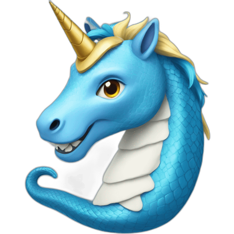 a blue python with the head of a unicorn emoji