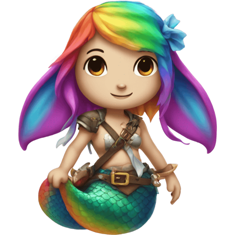 Rainbow mermaid bunny pirate emoji