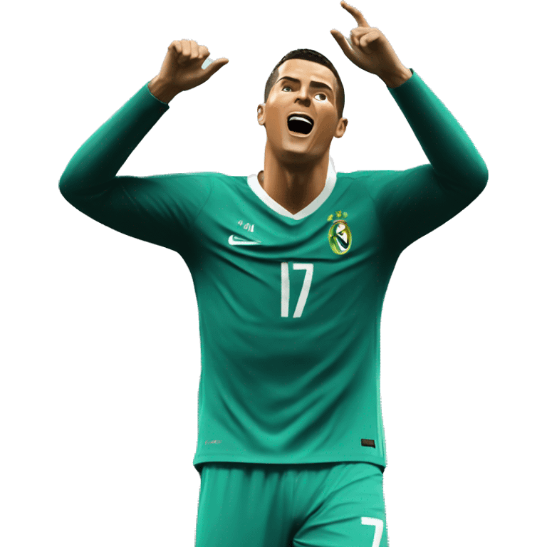 Ronaldo doing the sui celebration emoji