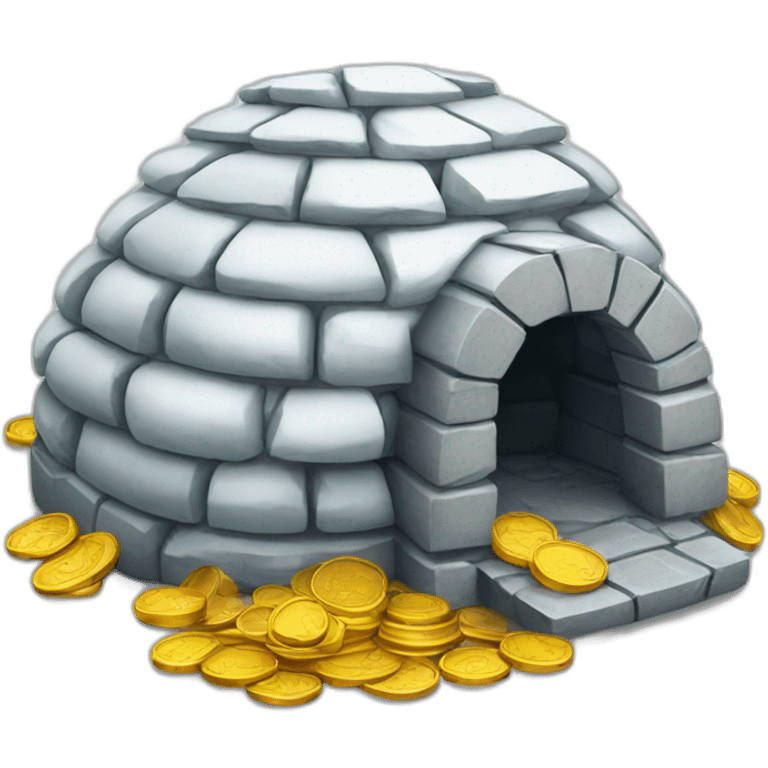 igloo with coins emoji