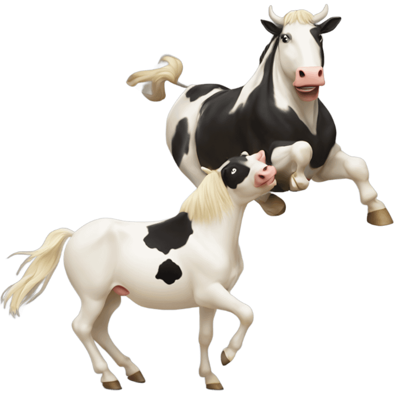 Horse and cow dancing  emoji