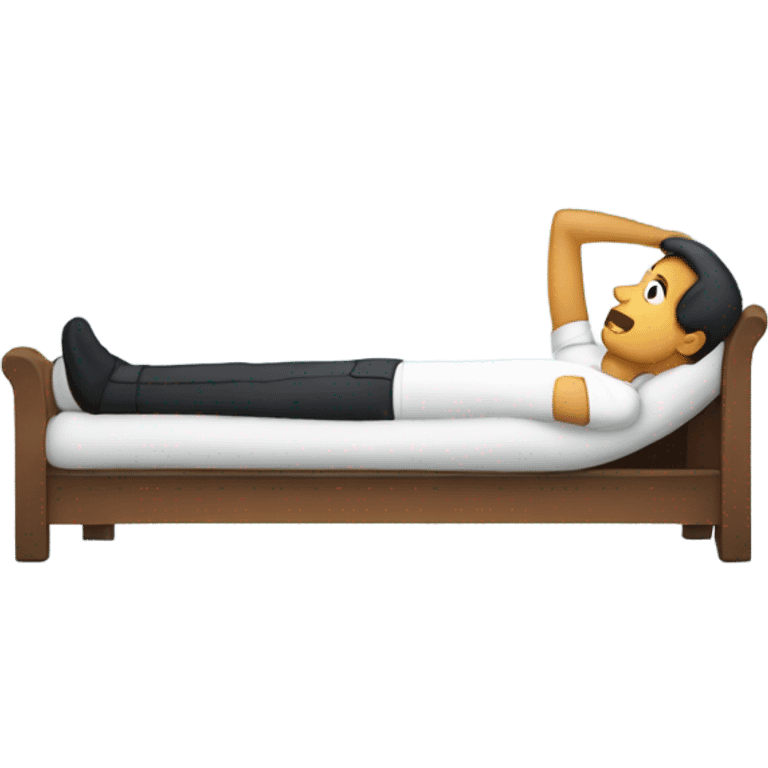 Man laying down with toes sticking out emoji