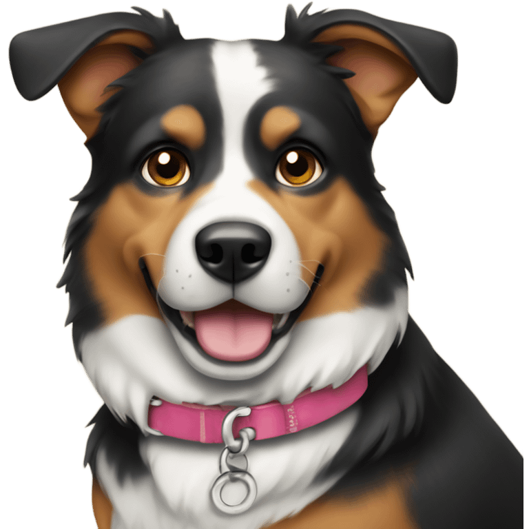 Dog wearing collar cherie  emoji