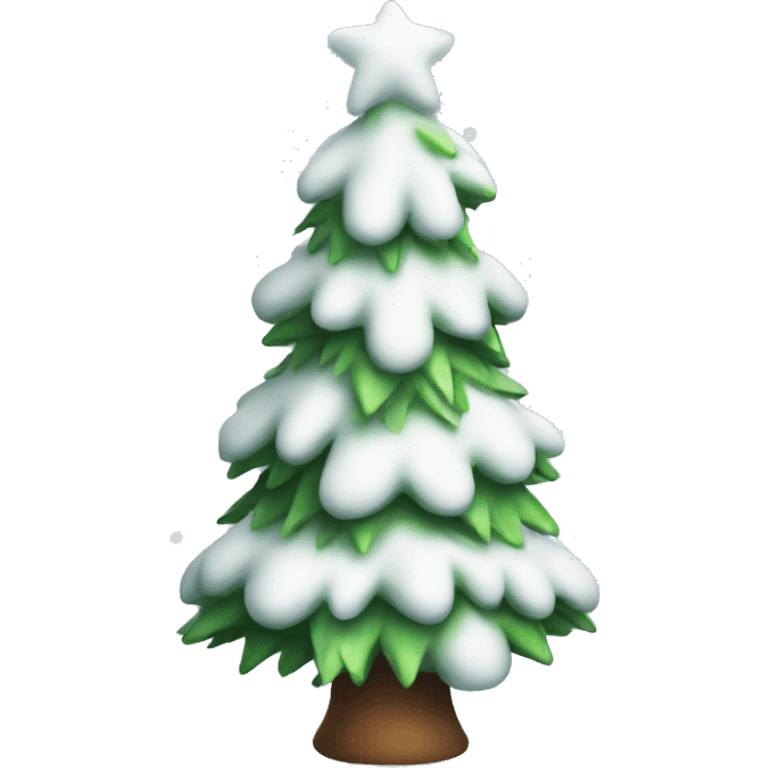 cute snowy christmas tree emoji