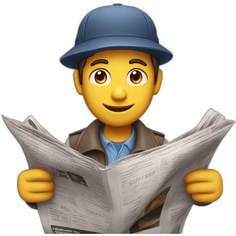 A newsboy selling a newspaper on the street emoji