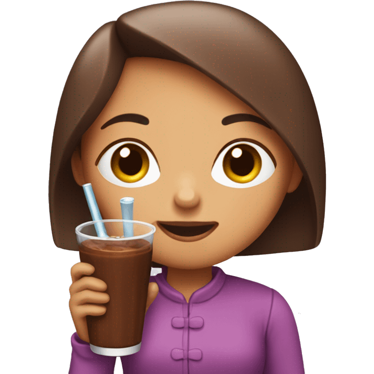 Girl drink chocolate emoji