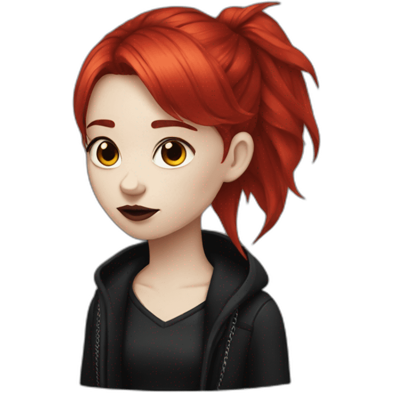 Goth girl with red hair emoji