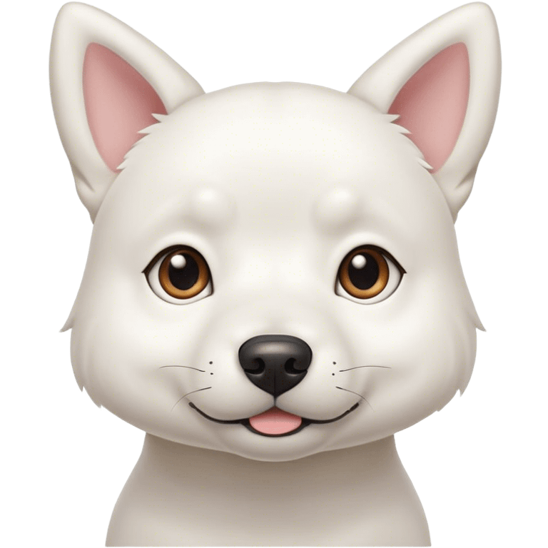 white colored dog pet name shiro inspired from japanese animated show shinchan emoji