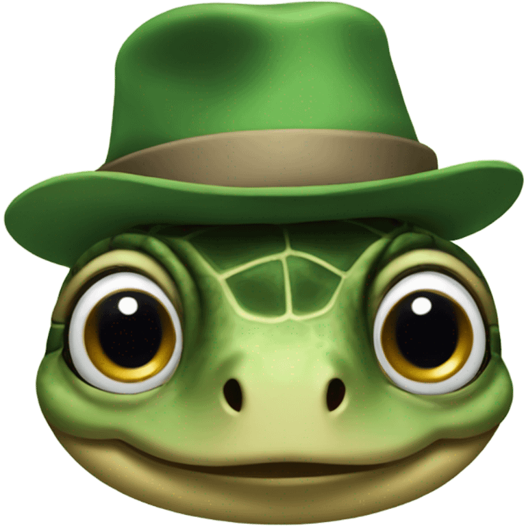 Turtle wearing a hat emoji