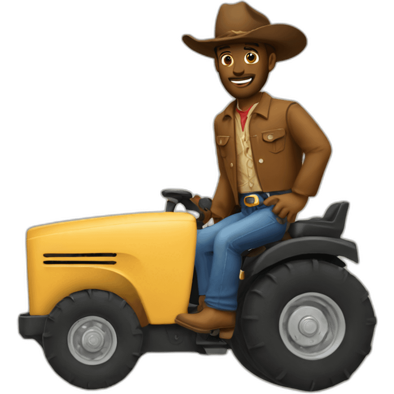 Cowboy on tracotr  emoji