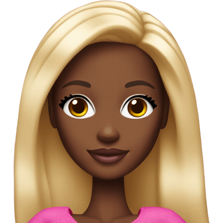 Barbie with dark skin emoji