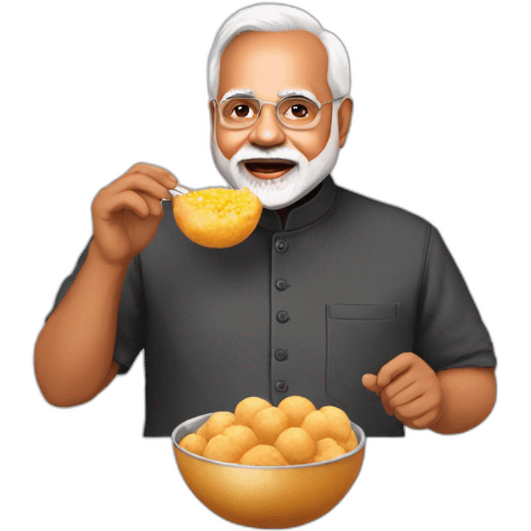 Modi eating golgappe emoji