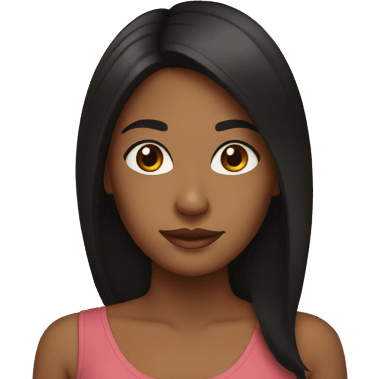 brown girl with long black hair emoji