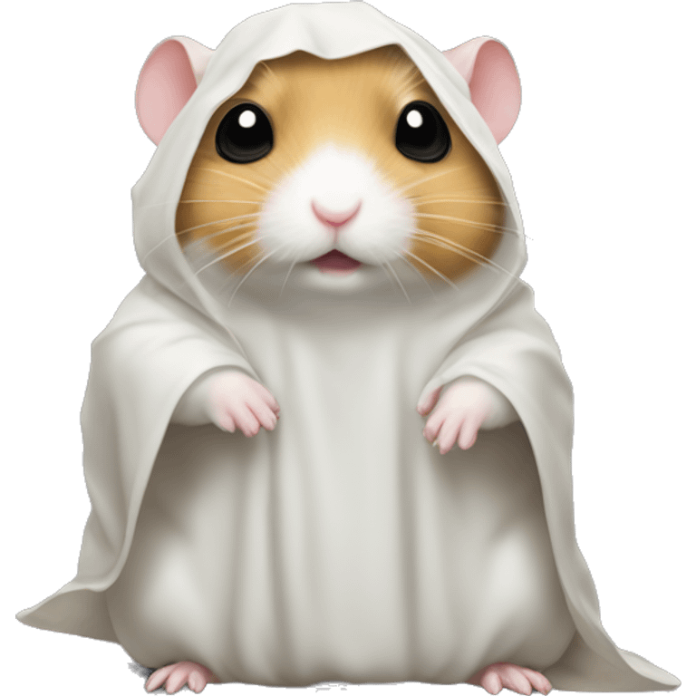 Ghostface hamster with black shroud emoji