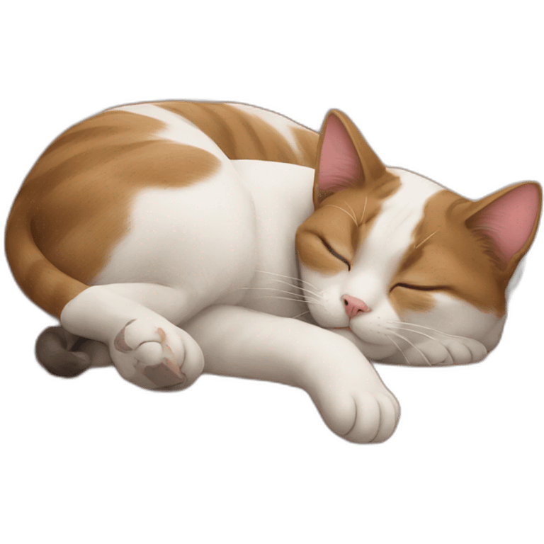 A cat sleeping with a dog emoji