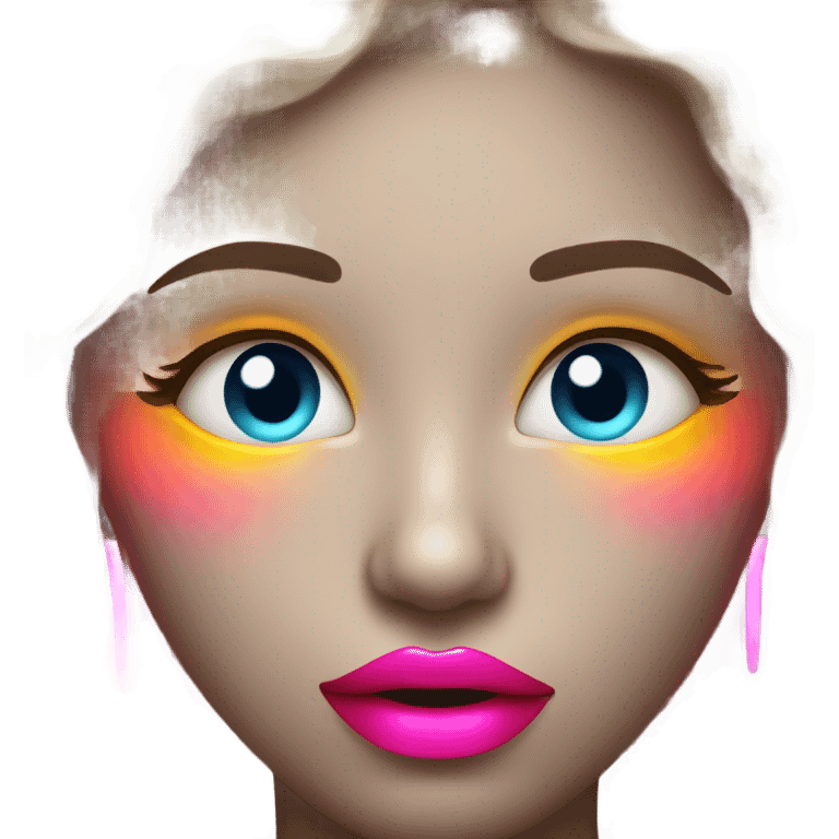 Neon lips emoji