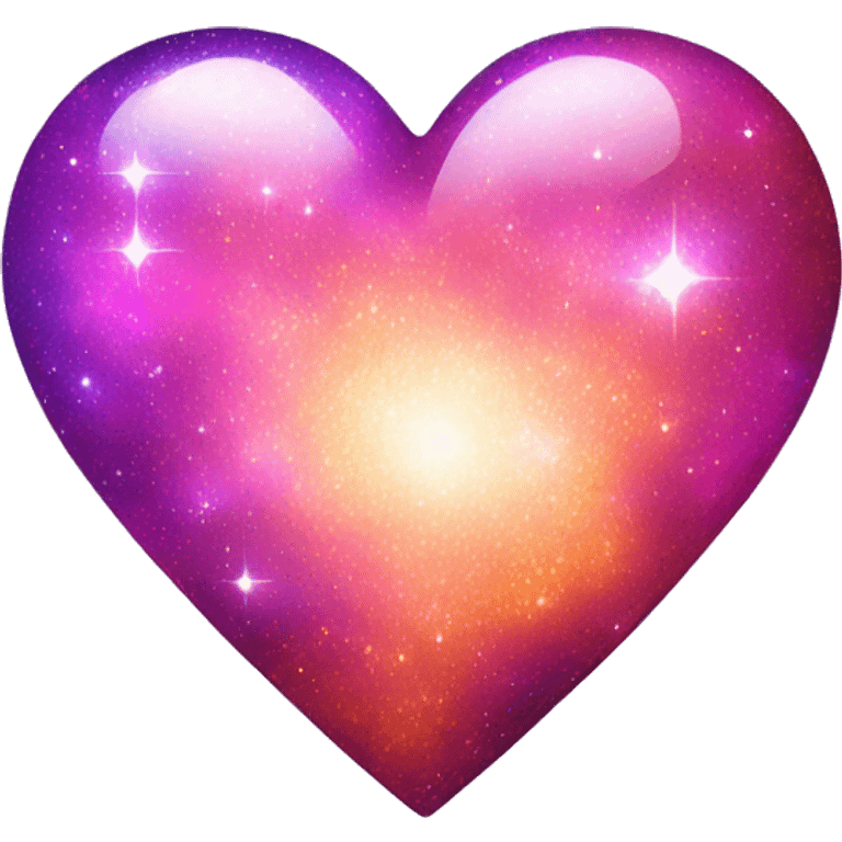 shiny pink purple orange sparkly galaxy heart emoji