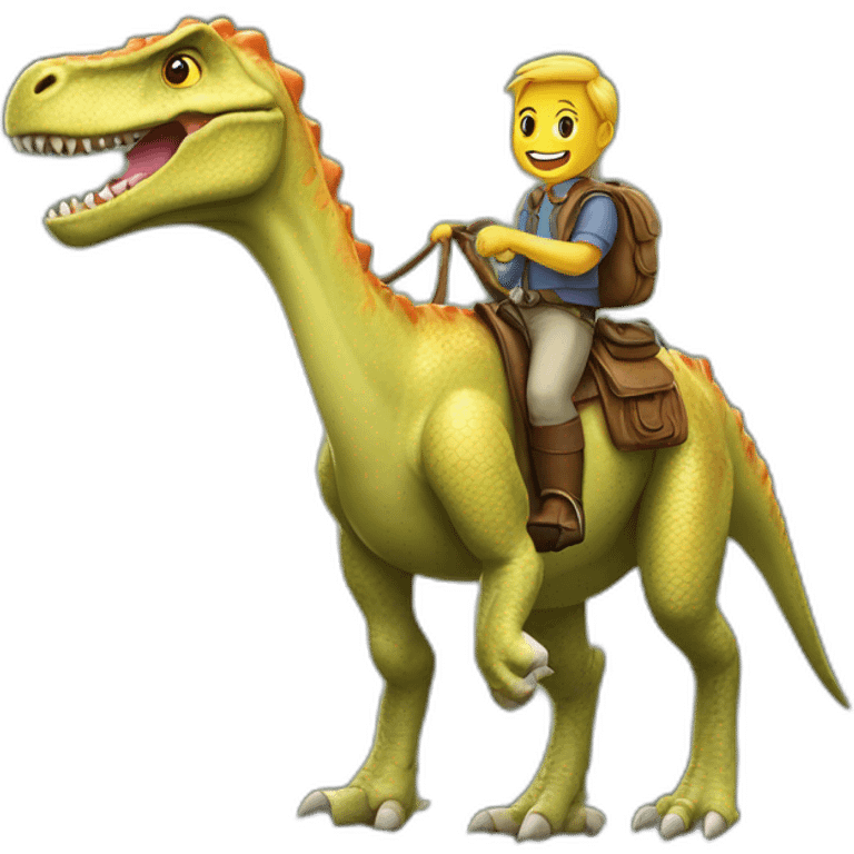 Dinosaure sur un cheval emoji