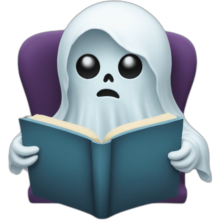 Ghost reading a book emoji