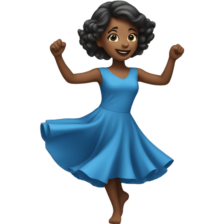 Dancing girl in a blue dress emoji