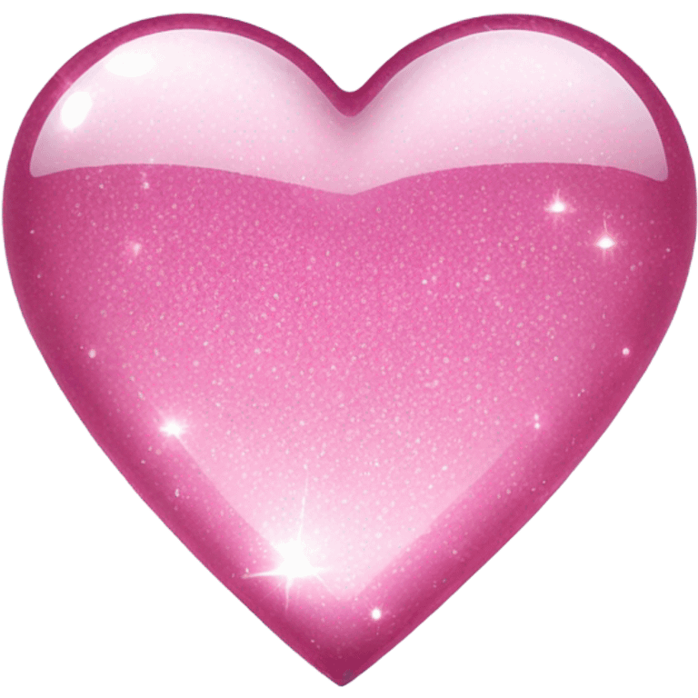 A transparent glass, pink sparkle heart emoji