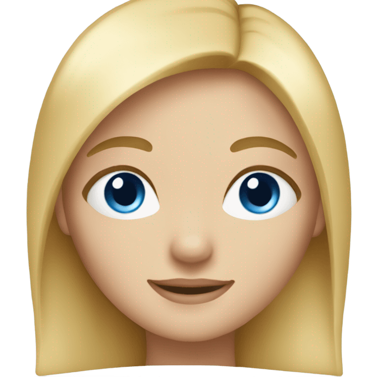 Blonde girl with straight hair and blue eyes emoji