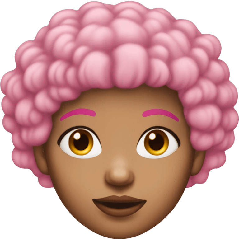 light skin girl with pink afro hair and nose pierced  emoji