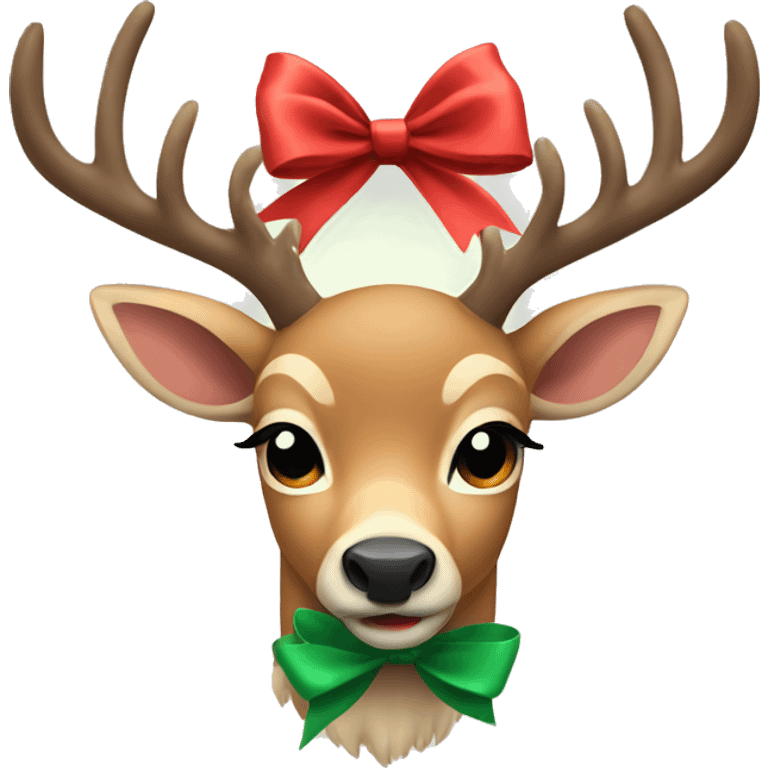 deer with christmas bow emoji