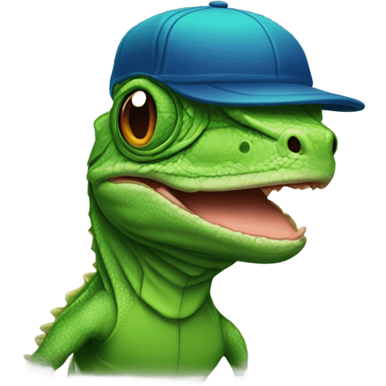 lizard wearing a snapback hat emoji