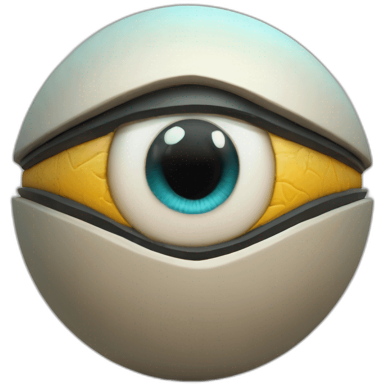 3d sphere with a cartoon Strider skin texture with Eye of Horus emoji