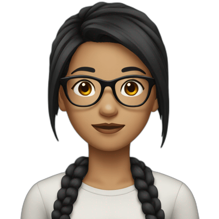 girl with black hair and glasses emoji